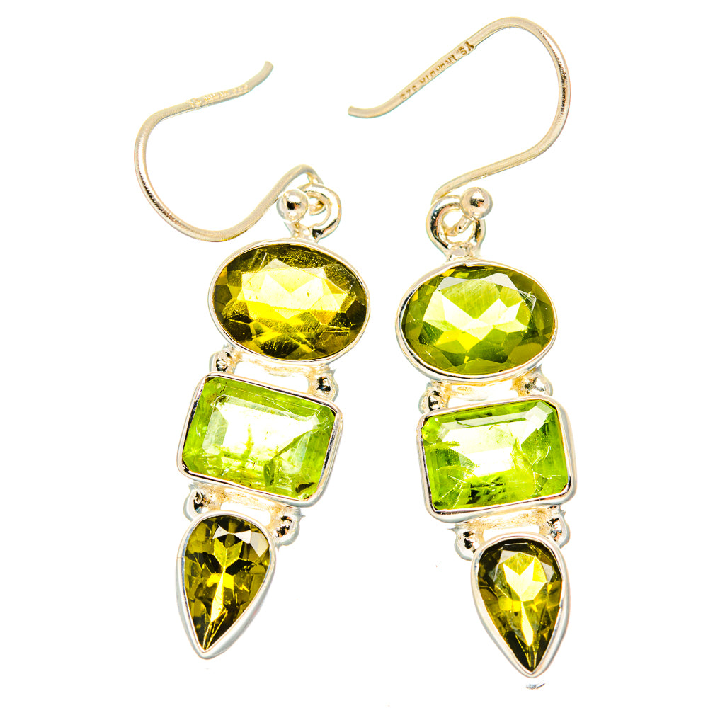 Green Tourmaline Earrings handcrafted by Anasilvercos - EARR426605 - Photo 2