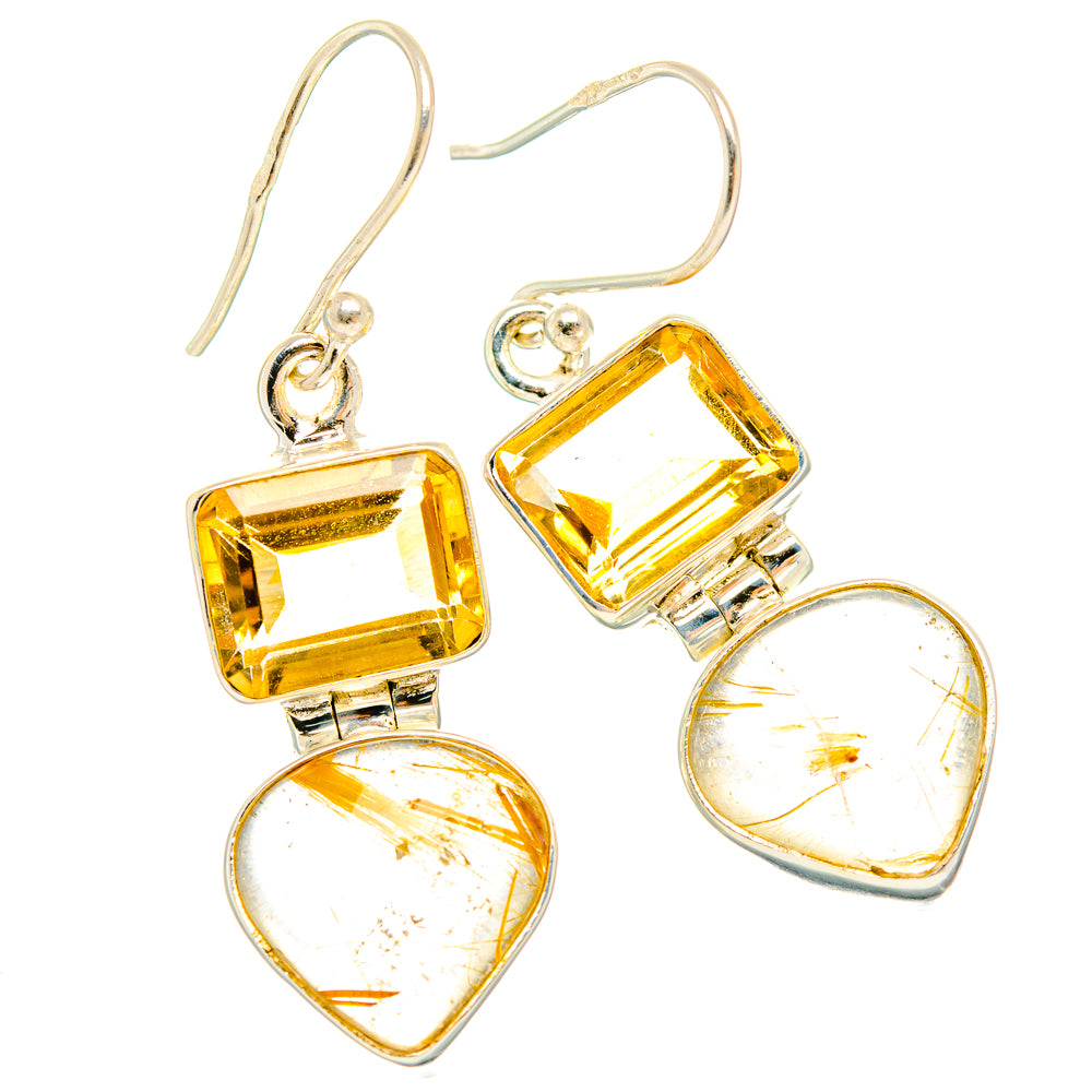 Rutilated Quartz Earrings handcrafted by Anasilvercos - EARR426634 - Photo 2