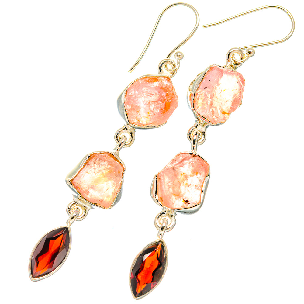 Rose Quartz Earrings handcrafted by Anasilvercos - EARR426636 - Photo 2
