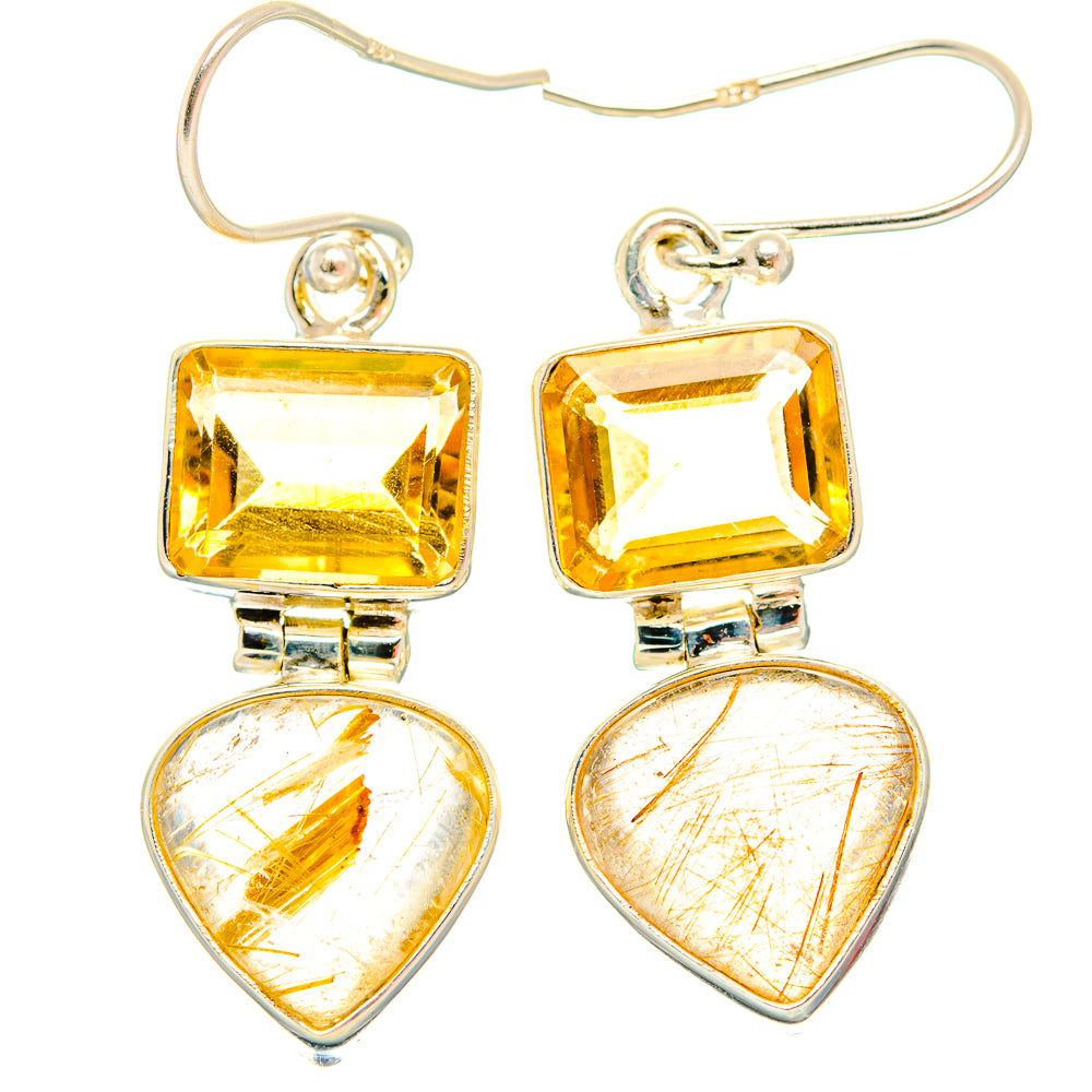 Rutilated Quartz Earrings handcrafted by Anasilvercos - EARR426644 - Photo 2