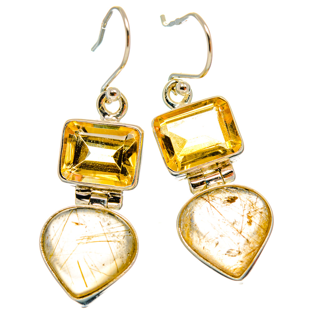 Rutilated Quartz Earrings handcrafted by Anasilvercos - EARR426649 - Photo 2