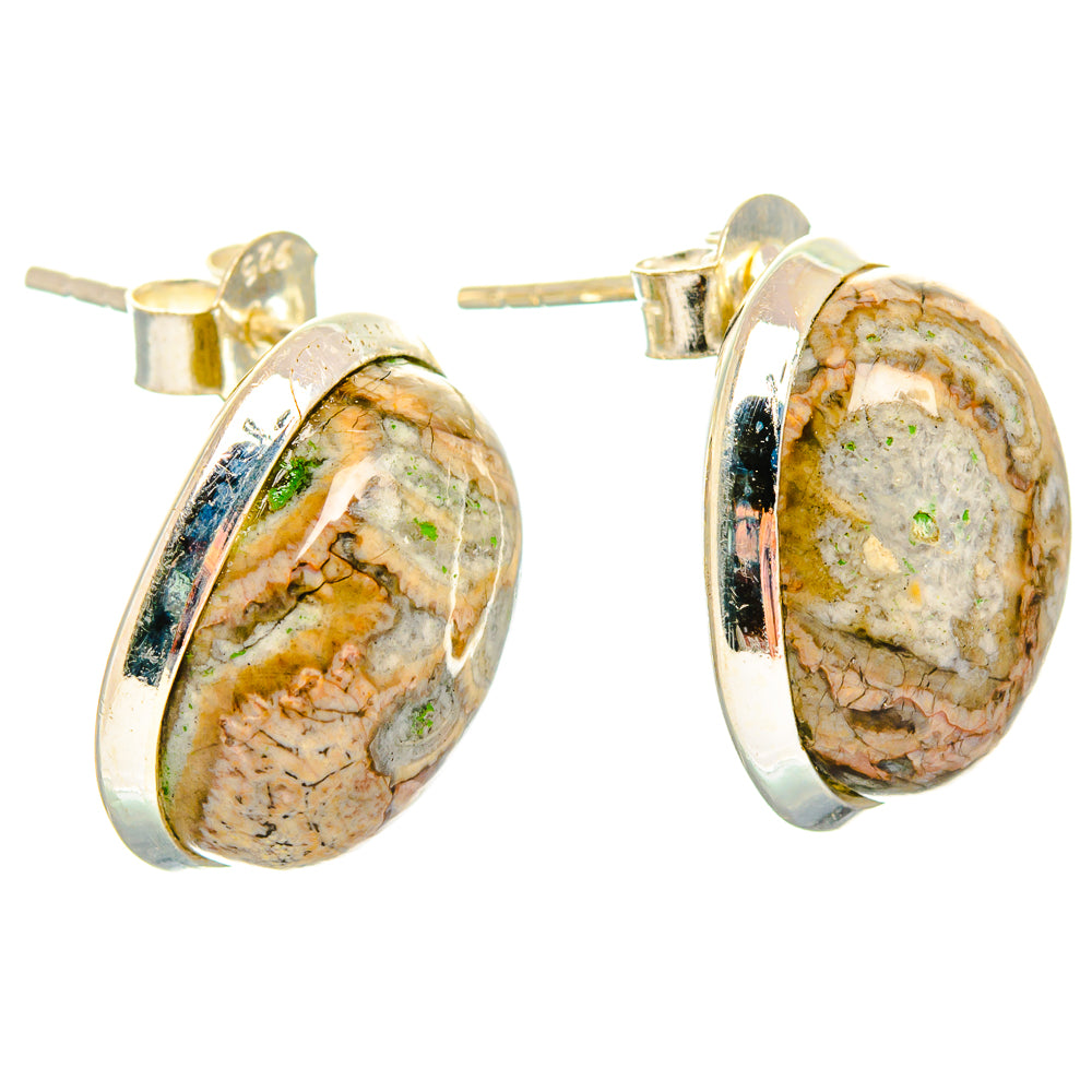 Mushroom Rhyolite Earrings handcrafted by Anasilvercos - EARR426651 - Photo 2