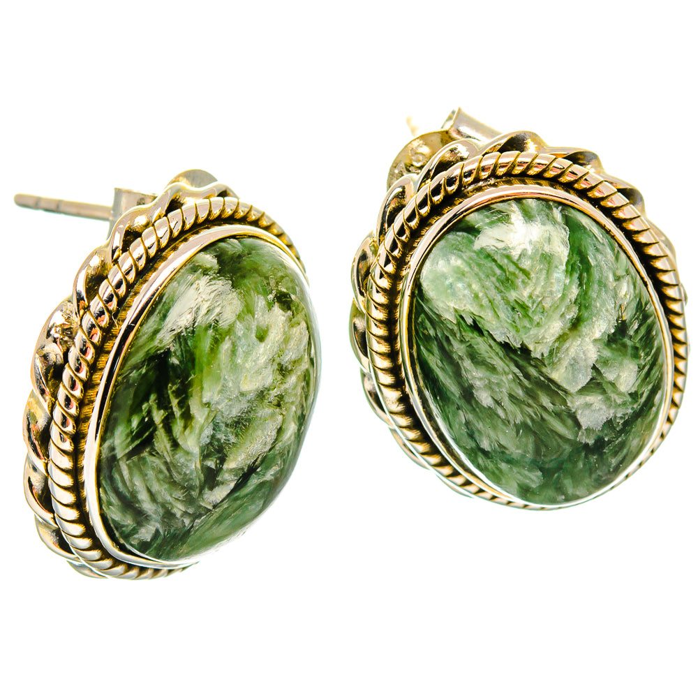 Seraphinite Earrings handcrafted by Anasilvercos - EARR426654 - Photo 2