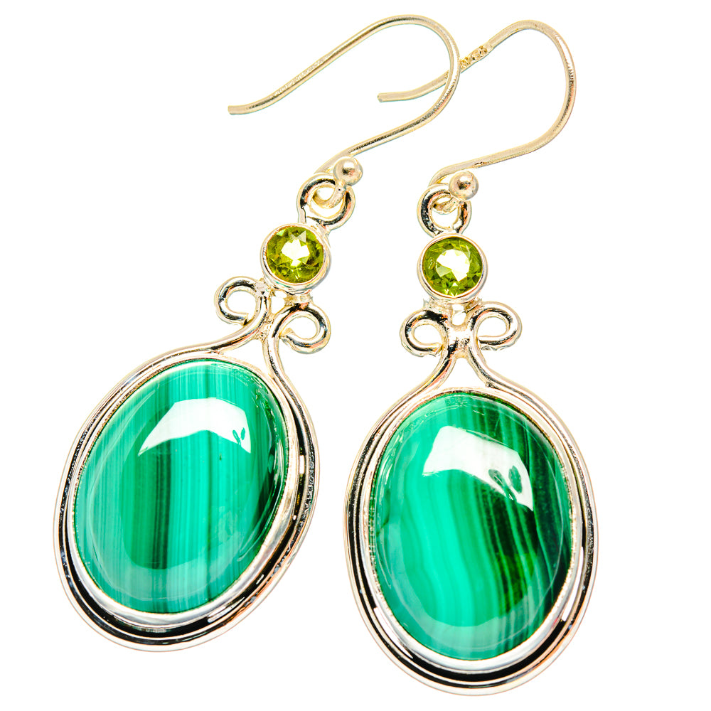 Malachite Earrings handcrafted by Anasilvercos - EARR426671 - Photo 2
