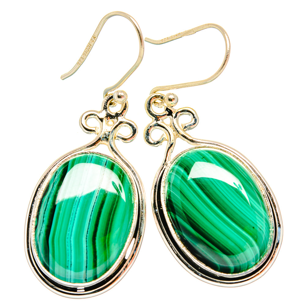 Malachite Earrings handcrafted by Anasilvercos - EARR426672 - Photo 2
