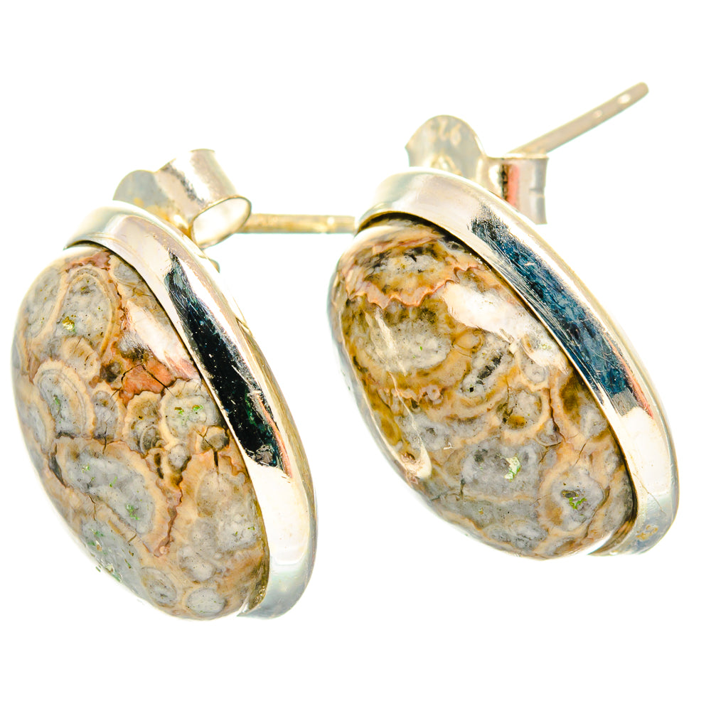 Mushroom Rhyolite Earrings handcrafted by Anasilvercos - EARR426678 - Photo 2