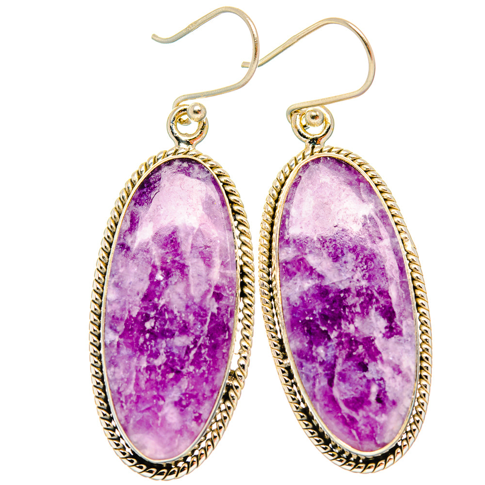 Lepidolite Earrings handcrafted by Anasilvercos - EARR426679 - Photo 2