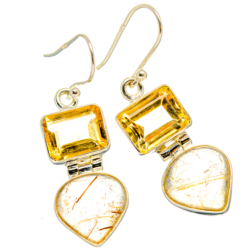 Rutilated Quartz Earrings handcrafted by Anasilvercos - EARR426698 - Photo 2