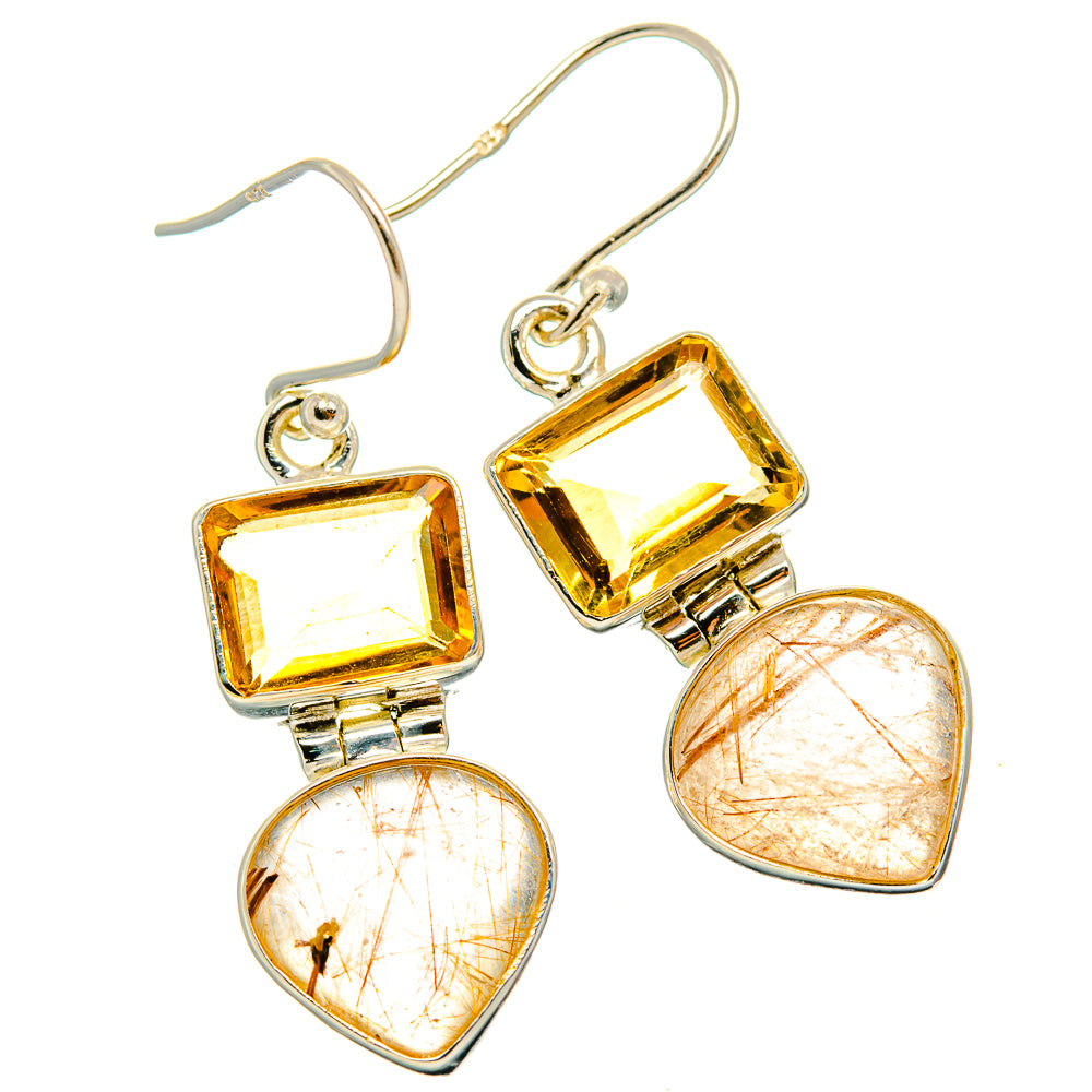 Rutilated Quartz Earrings handcrafted by Anasilvercos - EARR426704 - Photo 2