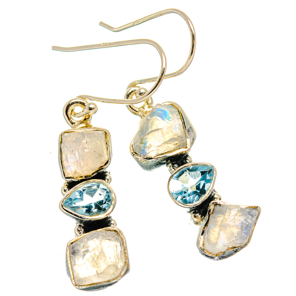 Rainbow Moonstone Earrings handcrafted by Anasilvercos - EARR426708 - Photo 2