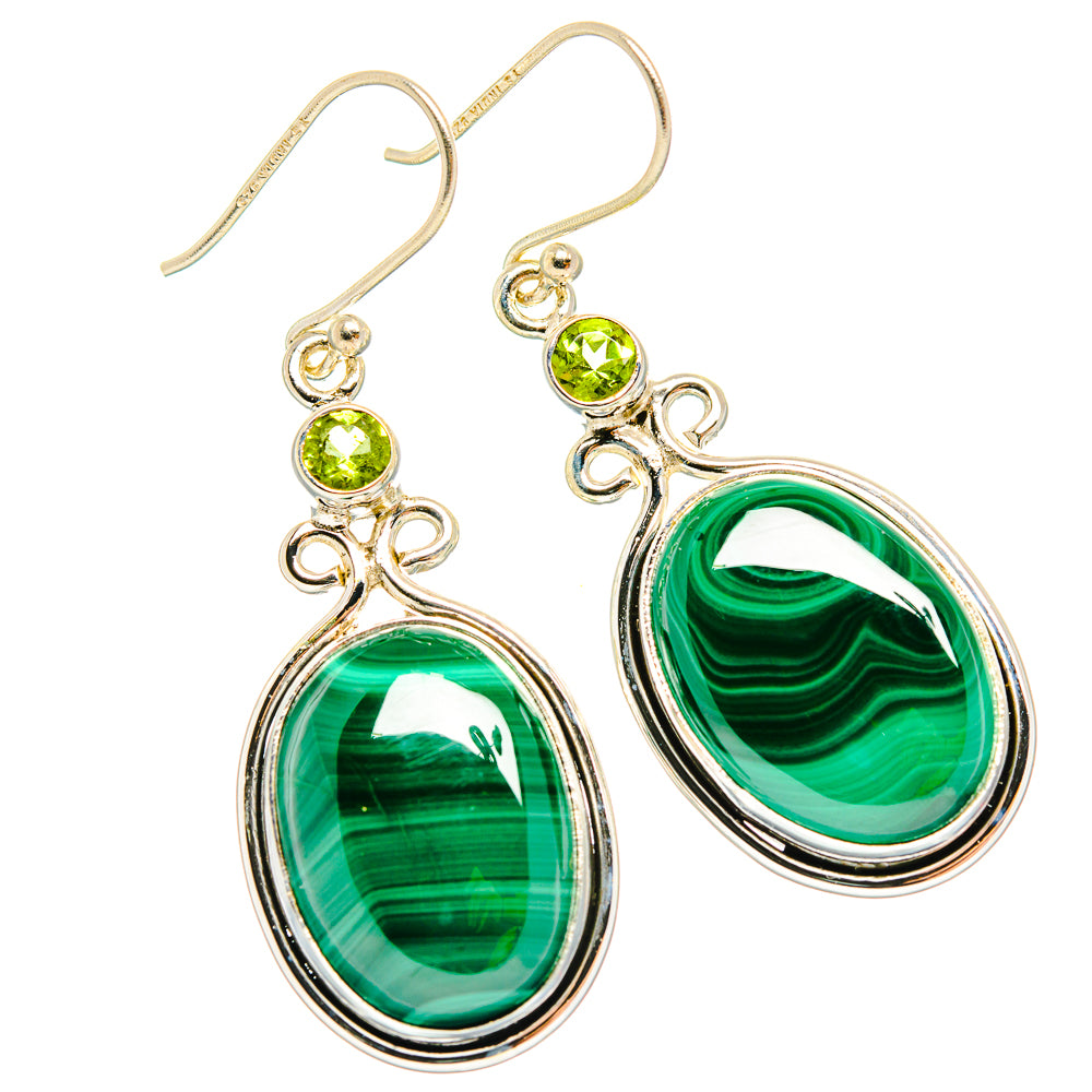 Malachite Earrings handcrafted by Anasilvercos - EARR426710 - Photo 2
