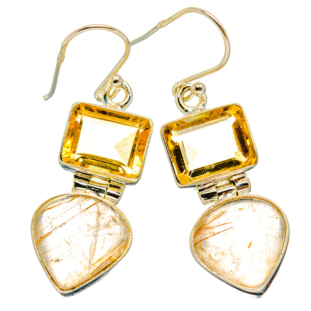 Rutilated Quartz Earrings handcrafted by Anasilvercos - EARR426712 - Photo 2