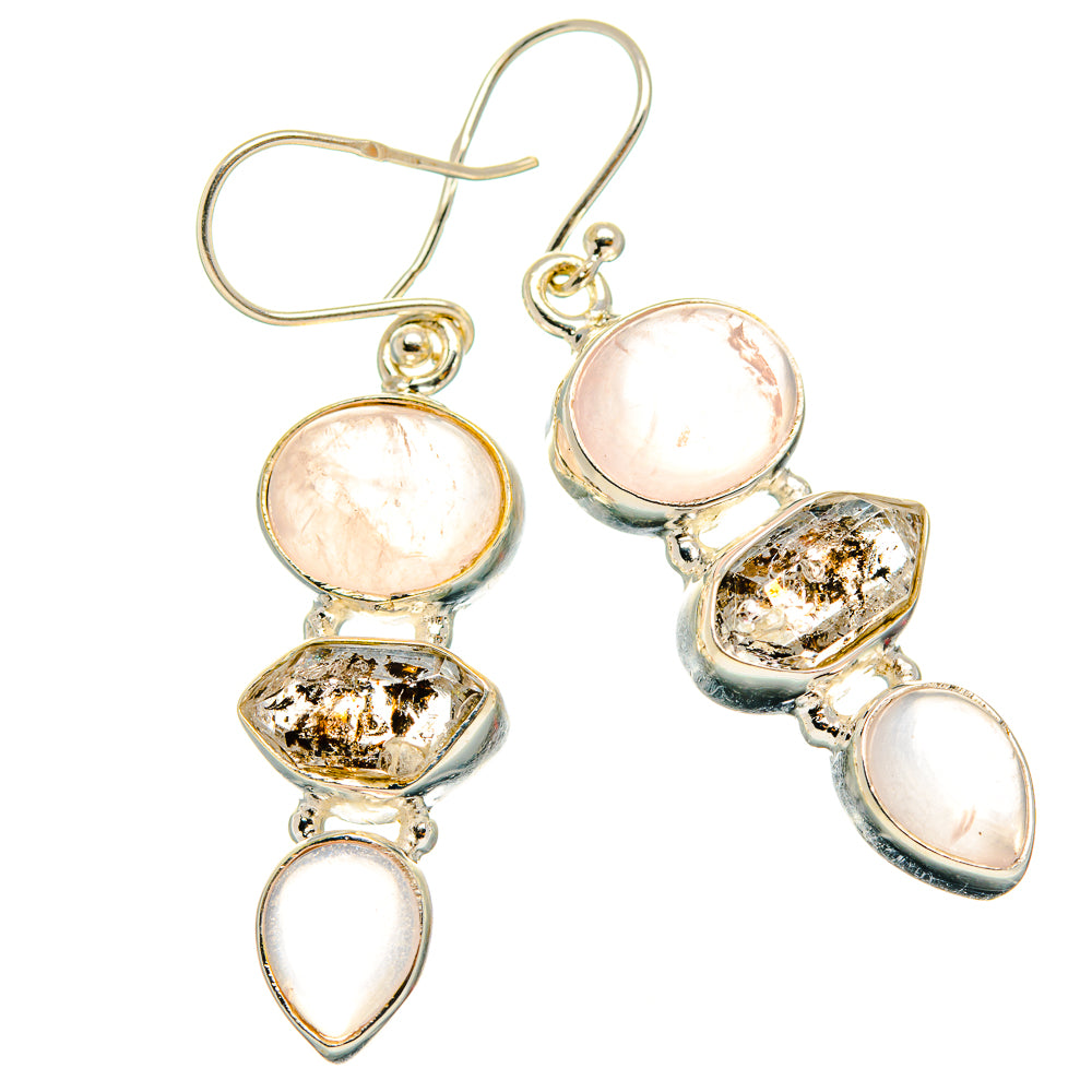 Rose Quartz Earrings handcrafted by Anasilvercos - EARR426721 - Photo 2