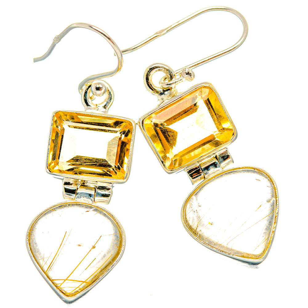 Rutilated Quartz Earrings handcrafted by Anasilvercos - EARR426723 - Photo 2