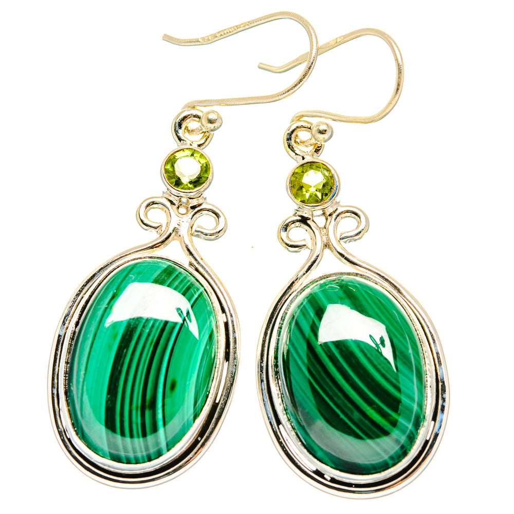 Malachite Earrings handcrafted by Anasilvercos - EARR426766 - Photo 2