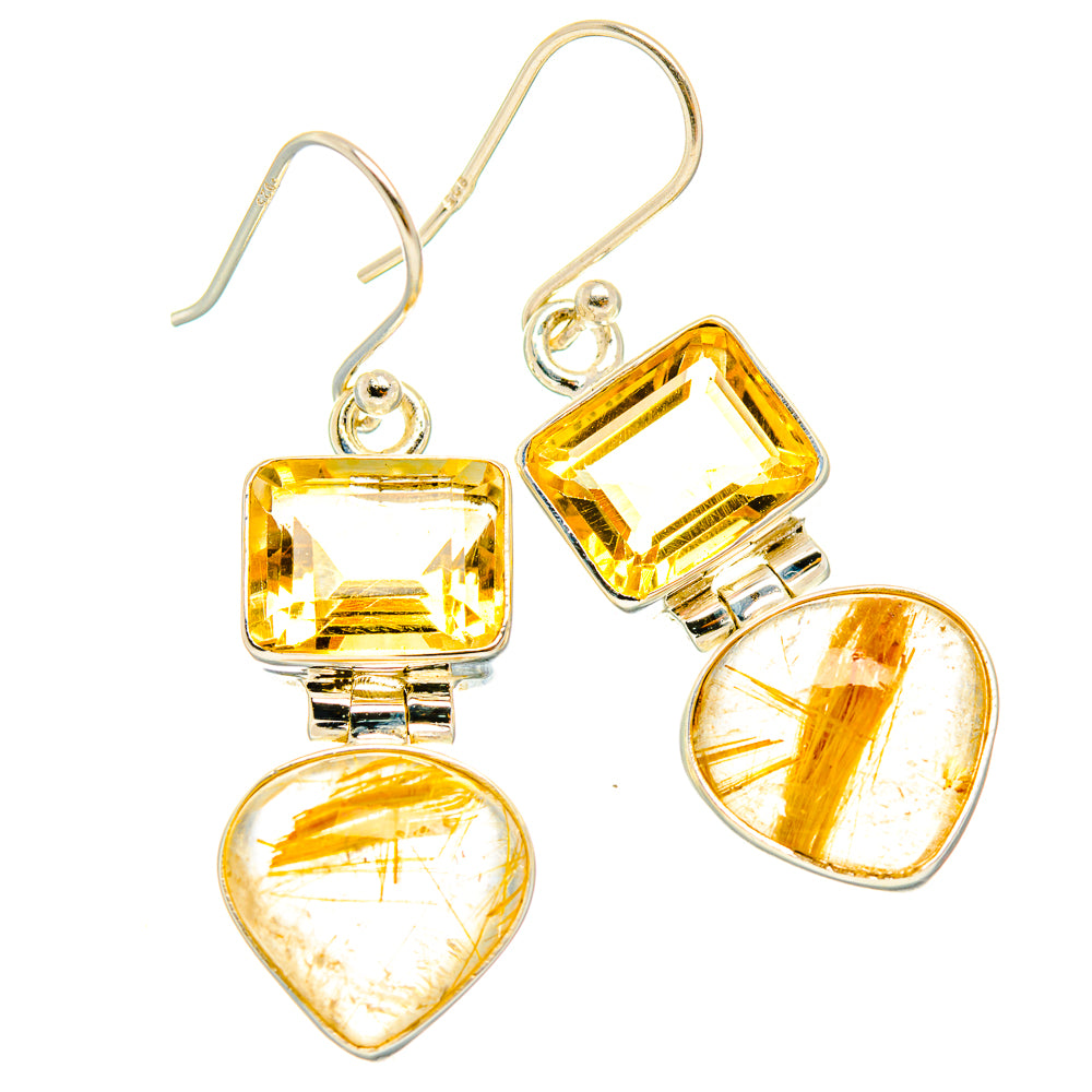 Rutilated Quartz Earrings handcrafted by Anasilvercos - EARR426784 - Photo 2