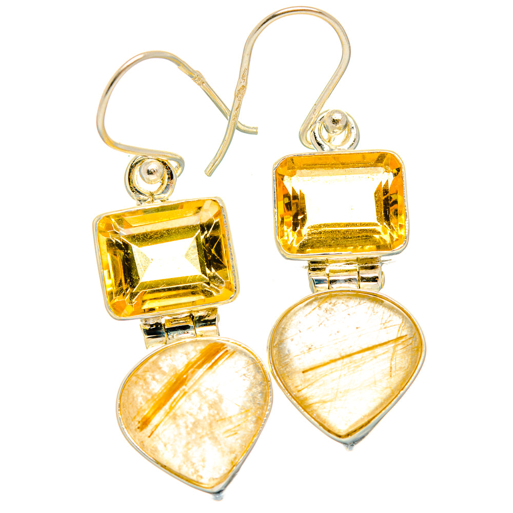 Rutilated Quartz Earrings handcrafted by Anasilvercos - EARR426791 - Photo 2
