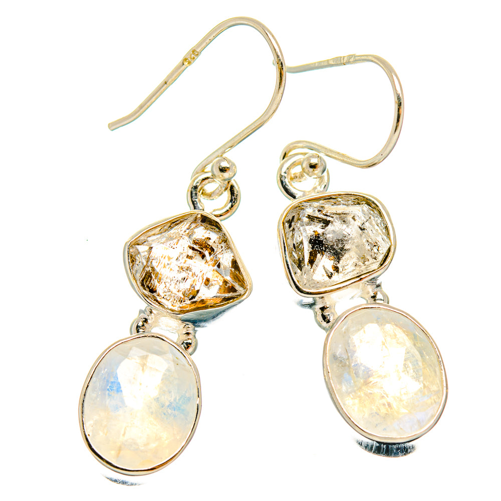 Rainbow Moonstone Earrings handcrafted by Anasilvercos - EARR426794 - Photo 2