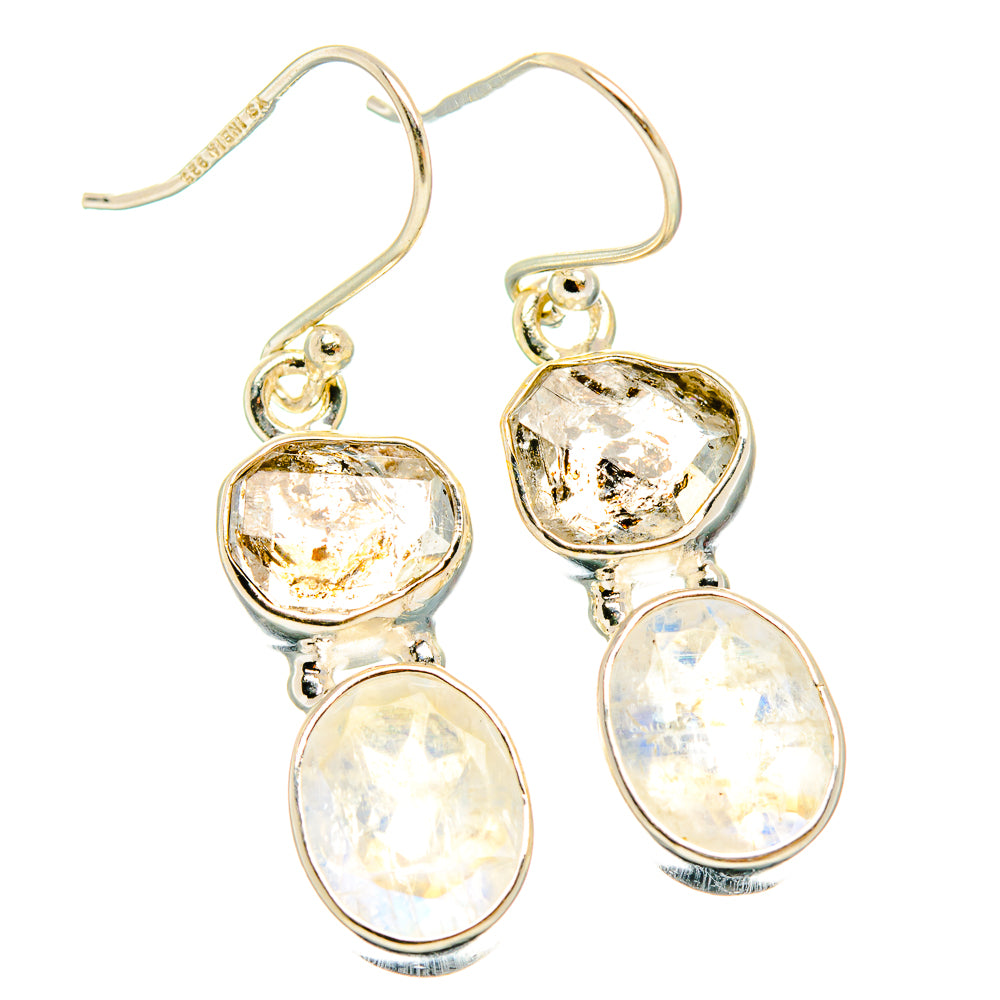 Rainbow Moonstone Earrings handcrafted by Anasilvercos - EARR426809 - Photo 2
