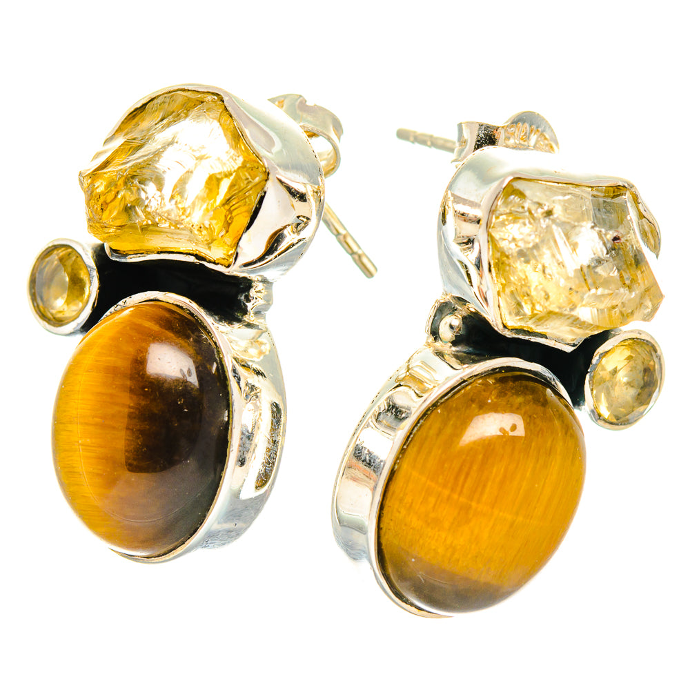 Tiger Eye Earrings handcrafted by Anasilvercos - EARR426811 - Photo 2