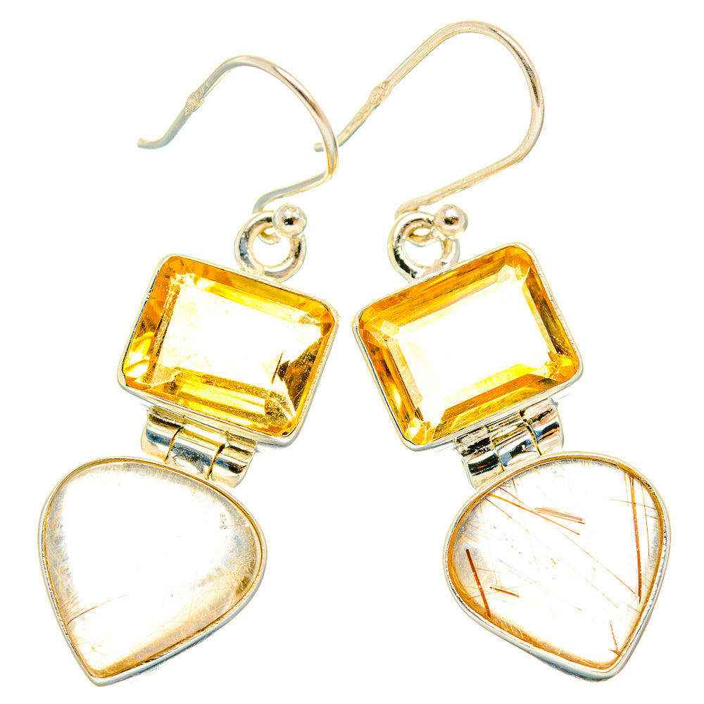 Rutilated Quartz Earrings handcrafted by Anasilvercos - EARR426812 - Photo 2
