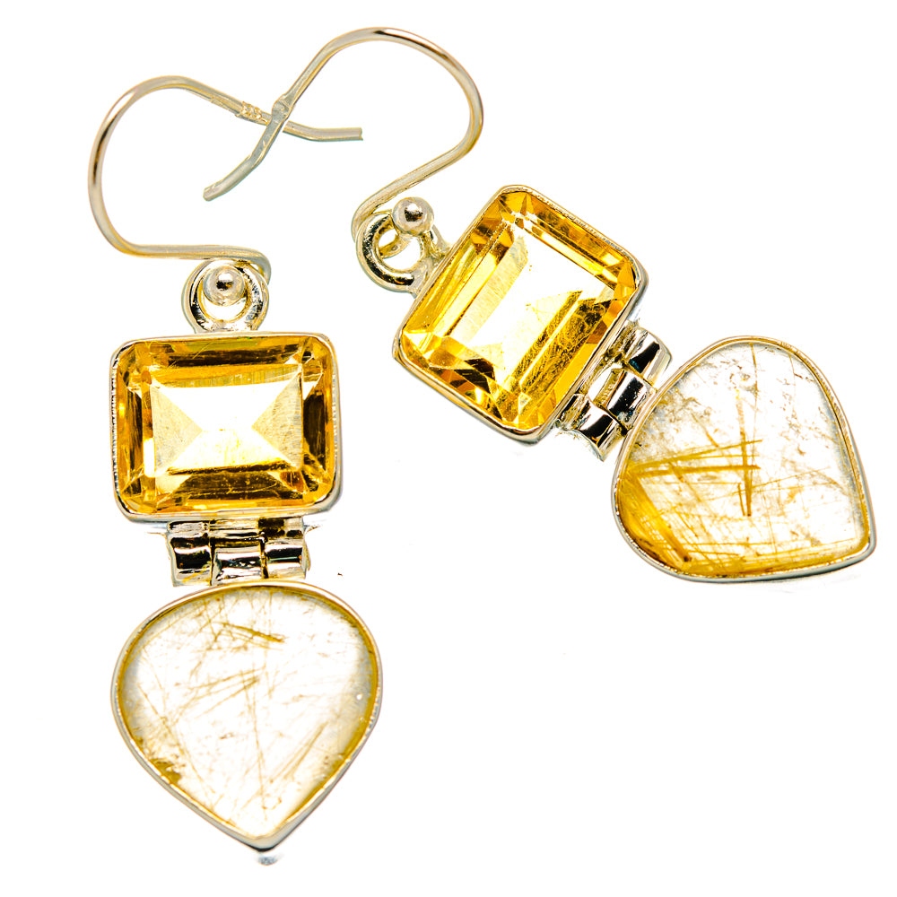 Rutilated Quartz Earrings handcrafted by Anasilvercos - EARR426834 - Photo 2