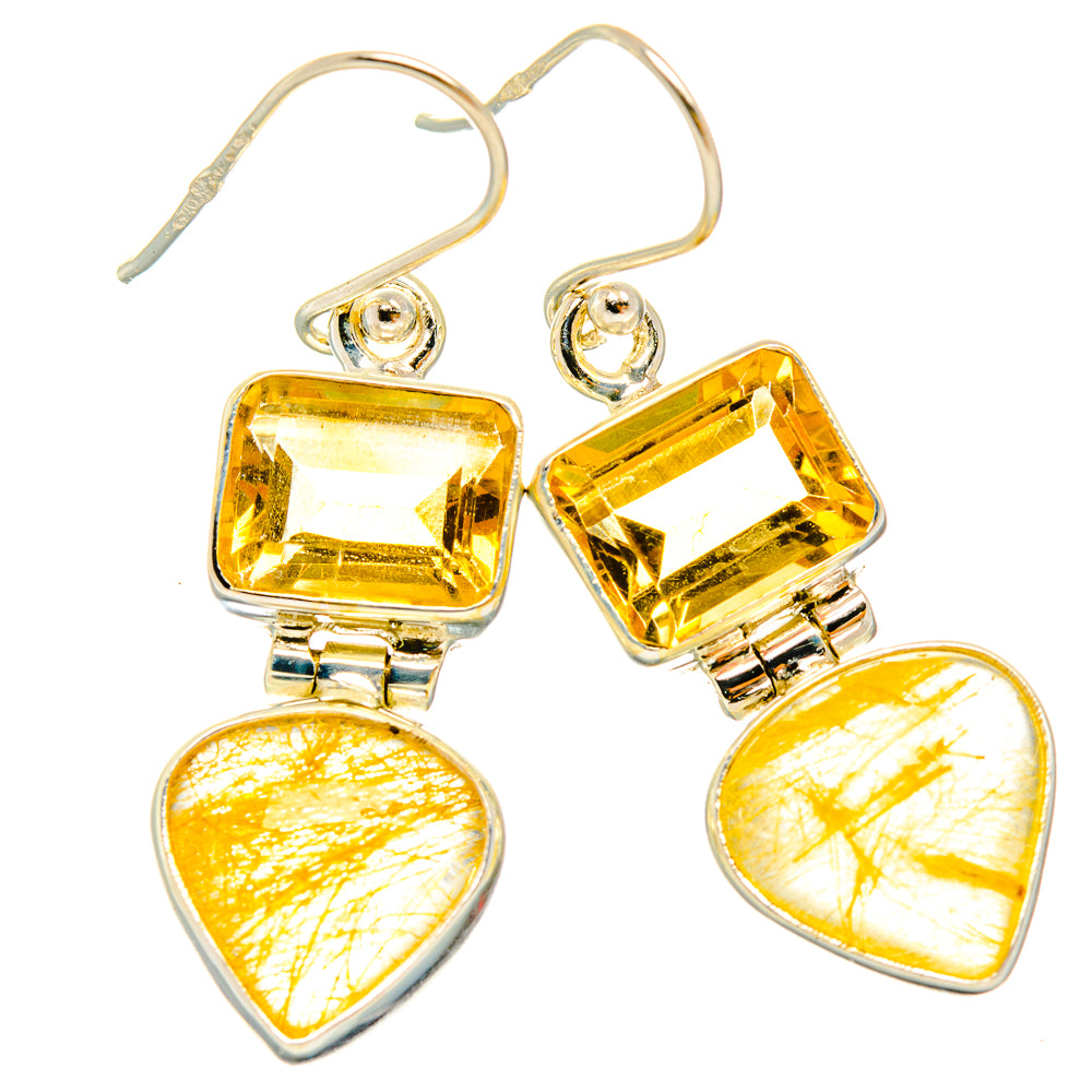 Rutilated Quartz Earrings handcrafted by Anasilvercos - EARR426839 - Photo 2