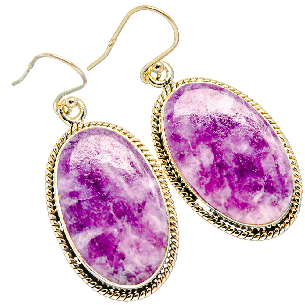 Lepidolite Earrings handcrafted by Anasilvercos - EARR426843 - Photo 2