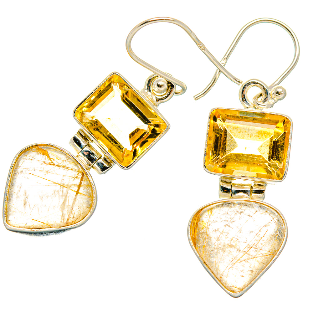 Rutilated Quartz Earrings handcrafted by Anasilvercos - EARR426854 - Photo 2
