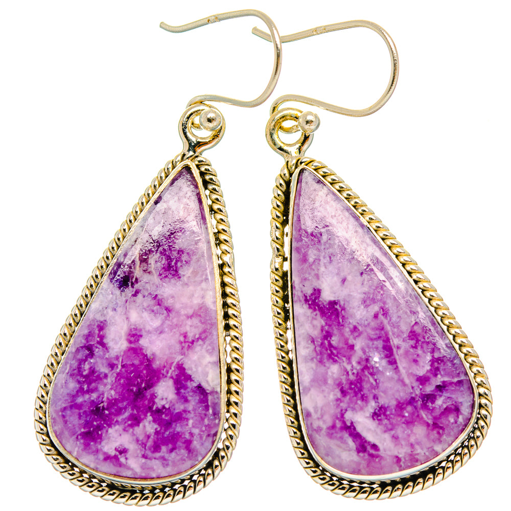 Lepidolite Earrings handcrafted by Anasilvercos - EARR426863 - Photo 2