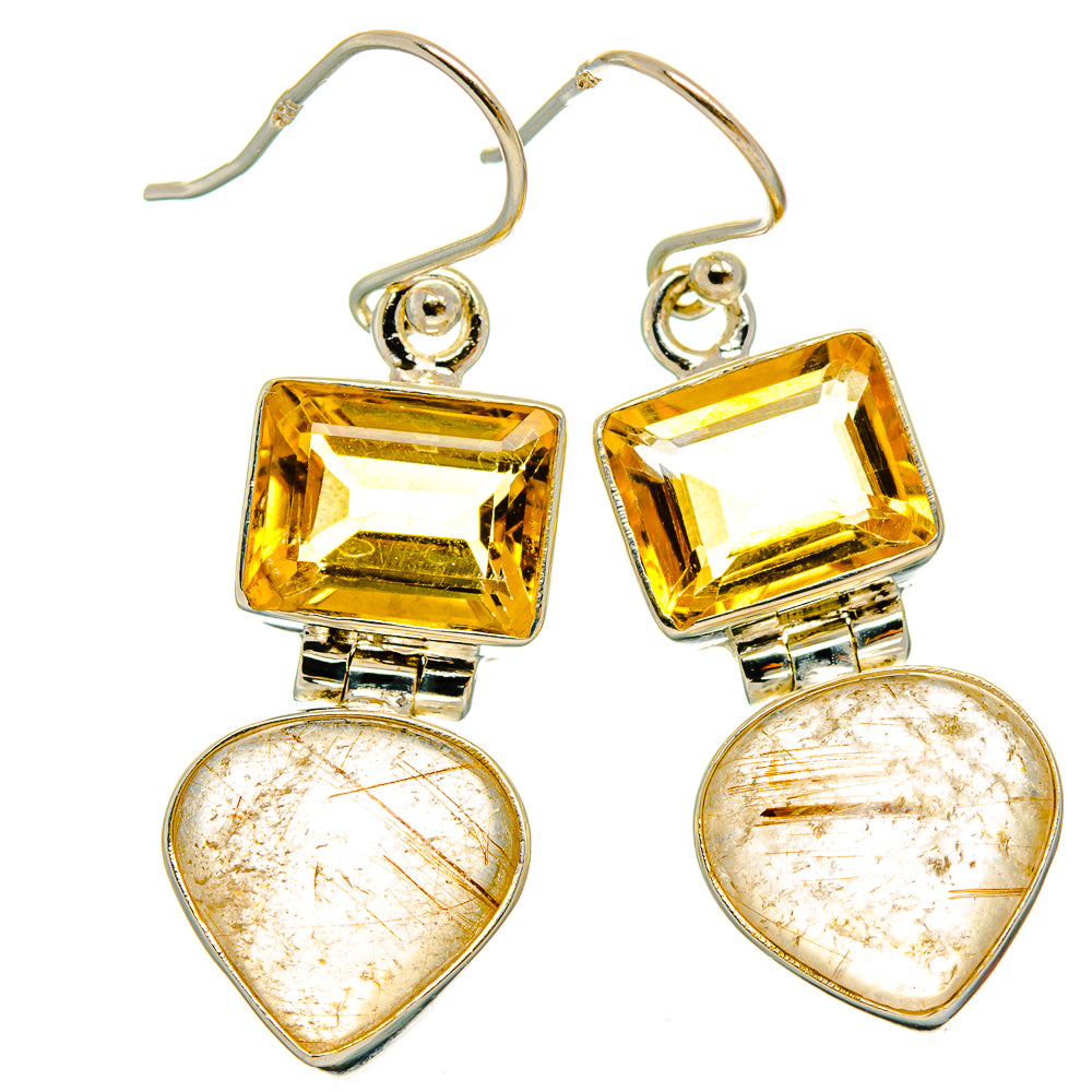 Rutilated Quartz Earrings handcrafted by Anasilvercos - EARR426867 - Photo 2