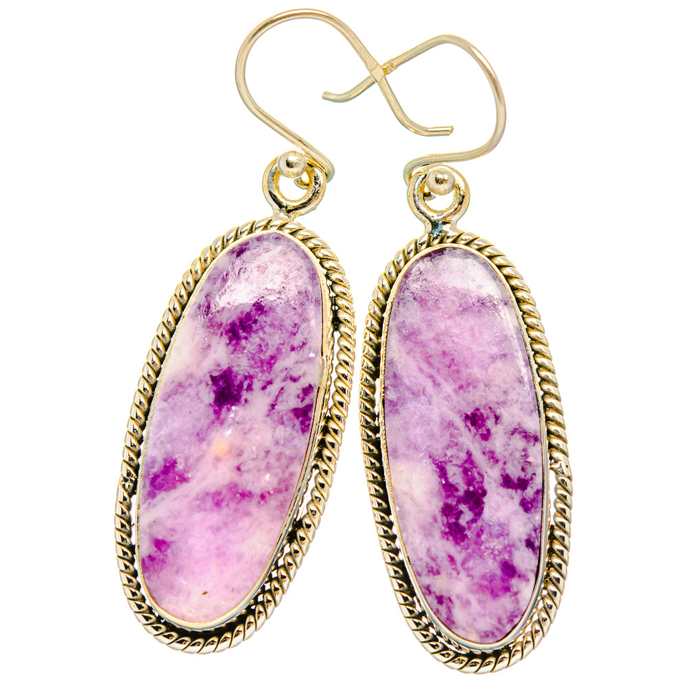 Lepidolite Earrings handcrafted by Anasilvercos - EARR426870 - Photo 2