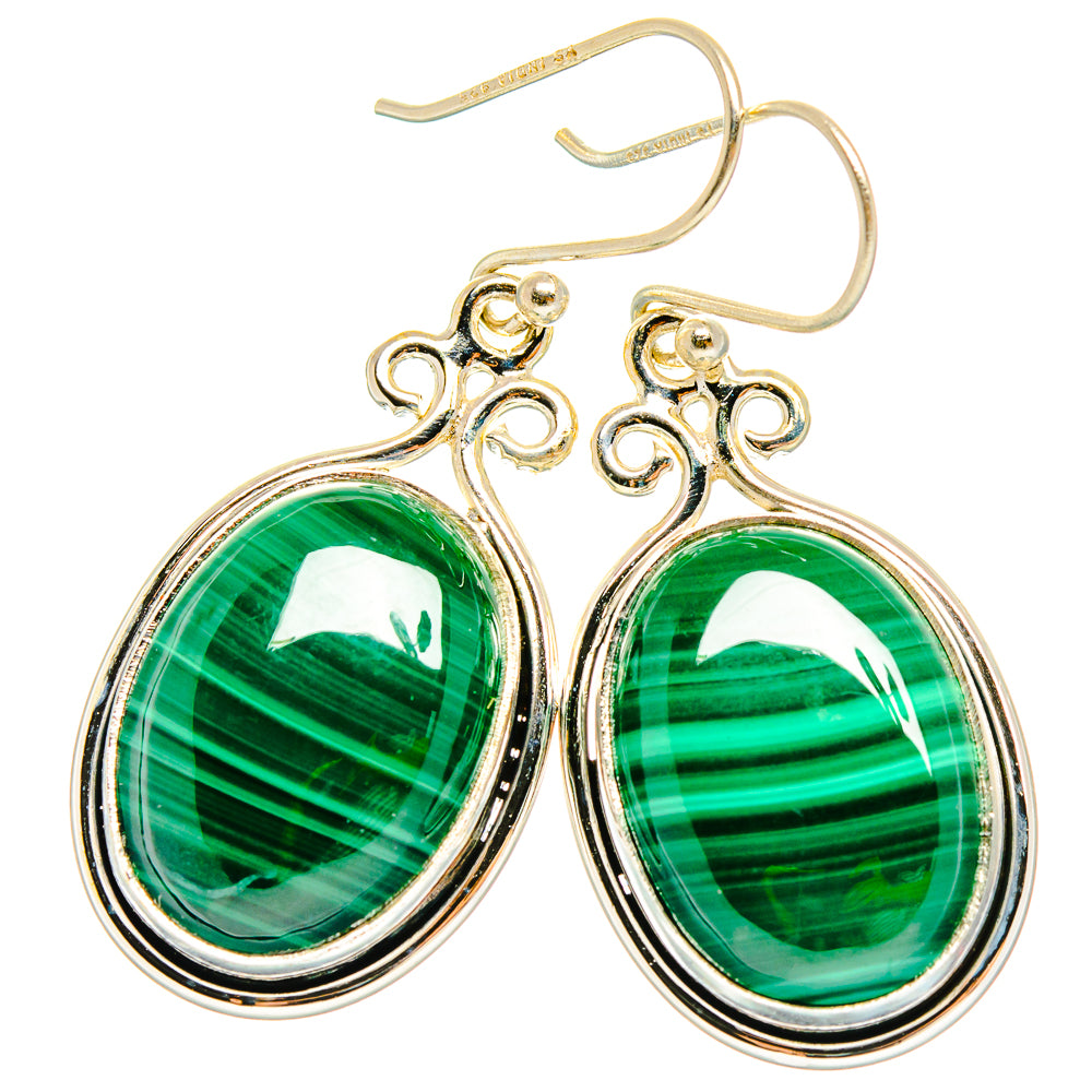 Malachite Earrings handcrafted by Anasilvercos - EARR426877 - Photo 2