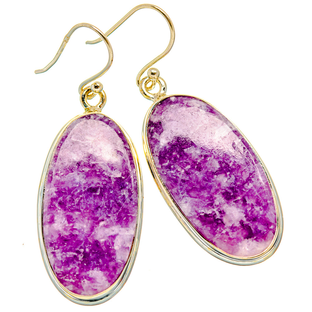 Lepidolite Earrings handcrafted by Anasilvercos - EARR426898 - Photo 2