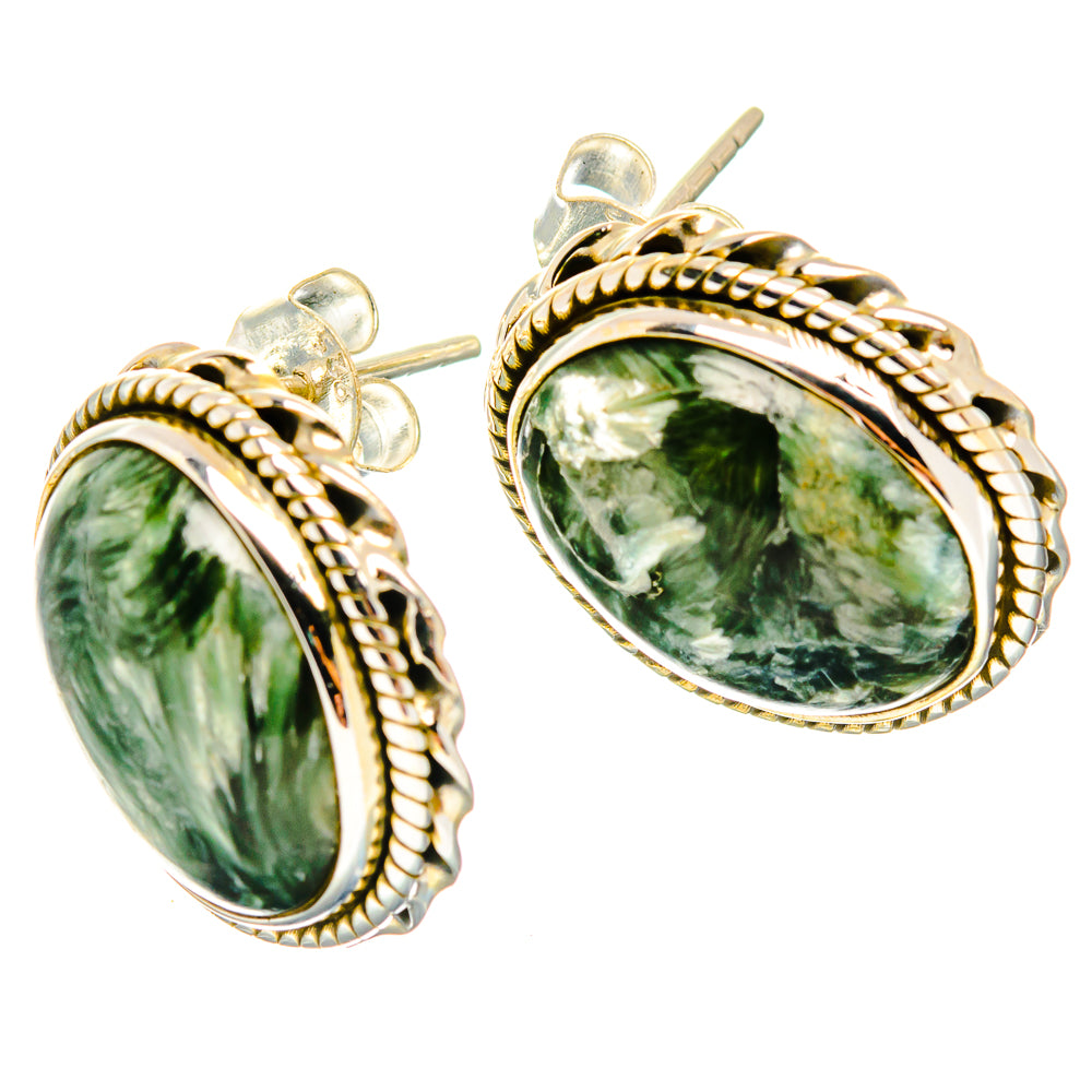 Seraphinite Earrings handcrafted by Anasilvercos - EARR426901 - Photo 2