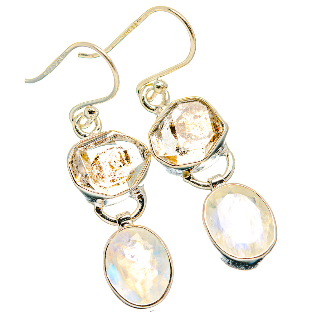 Rainbow Moonstone Earrings handcrafted by Anasilvercos - EARR426920 - Photo 2