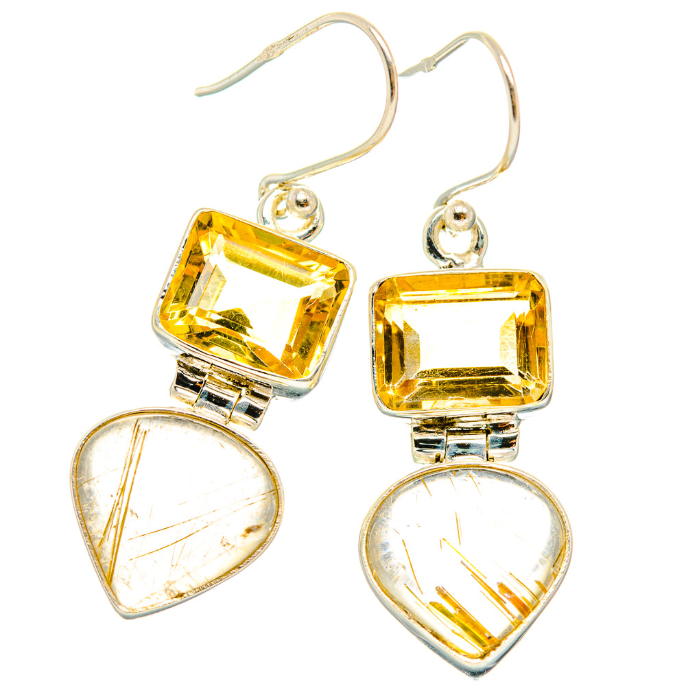 Rutilated Quartz Earrings handcrafted by Anasilvercos - EARR426924 - Photo 2