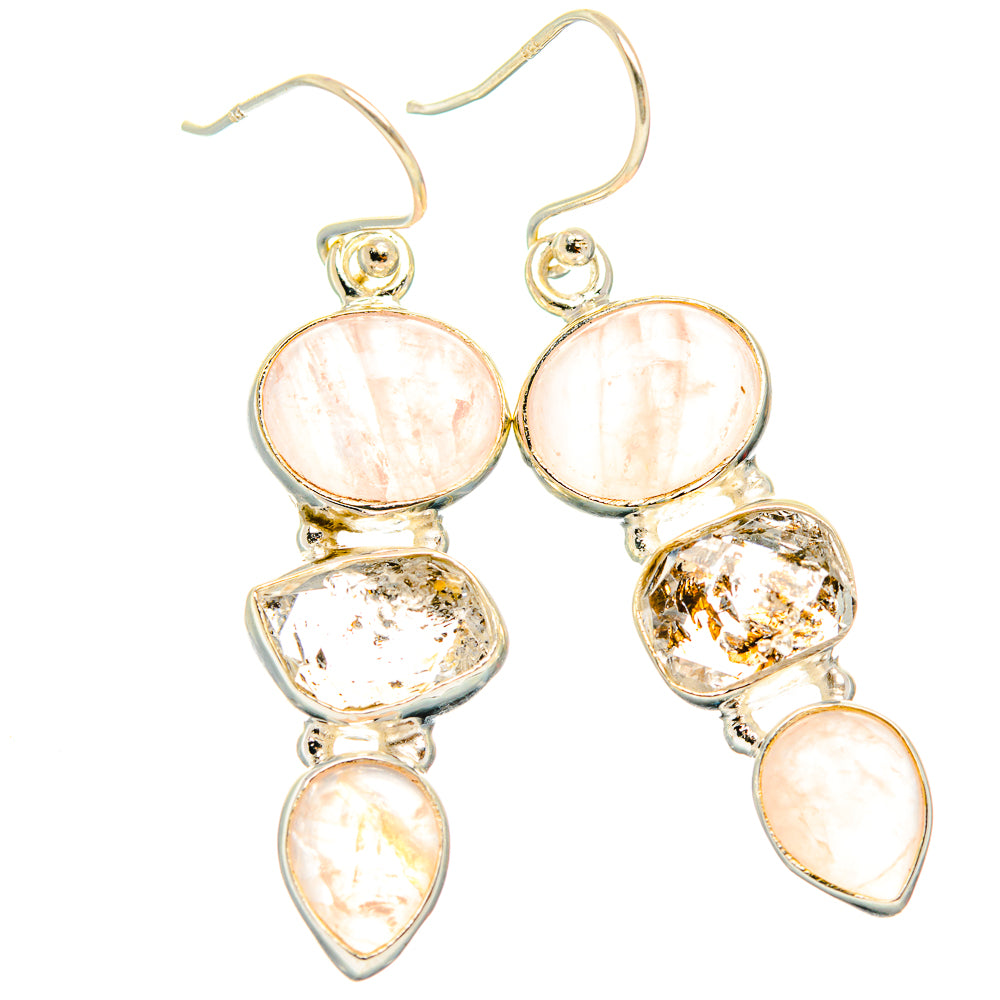 Rose Quartz Earrings handcrafted by Anasilvercos - EARR426929 - Photo 2