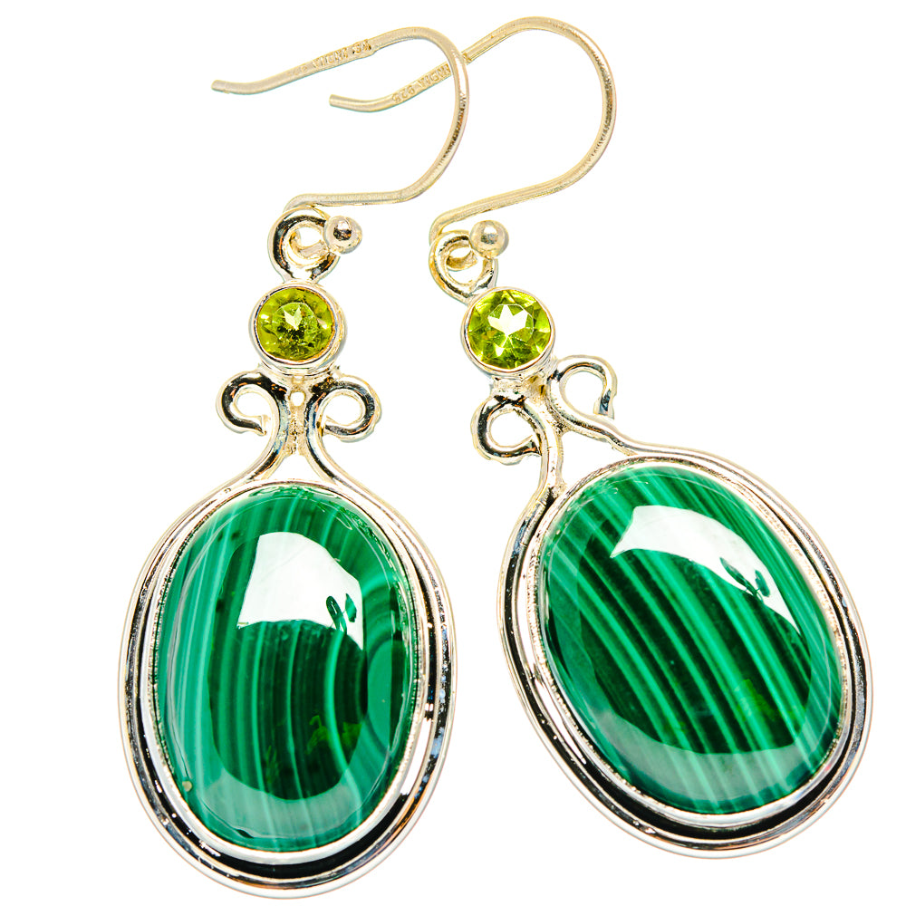 Malachite Earrings handcrafted by Anasilvercos - EARR426934 - Photo 2