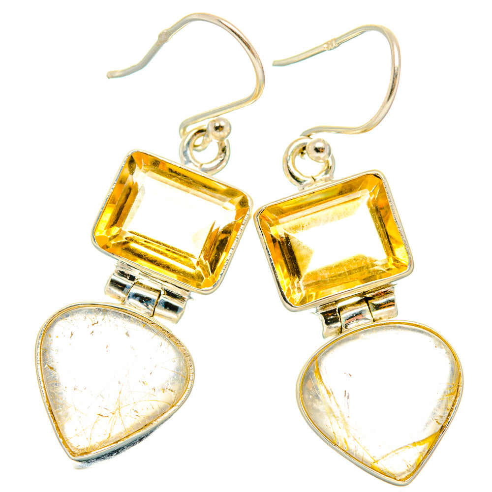Rutilated Quartz Earrings handcrafted by Anasilvercos - EARR426962 - Photo 2