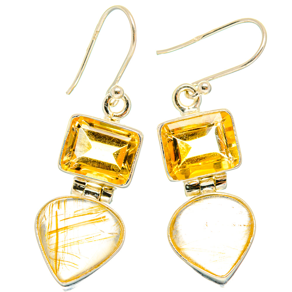 Rutilated Quartz Earrings handcrafted by Anasilvercos - EARR426985 - Photo 2