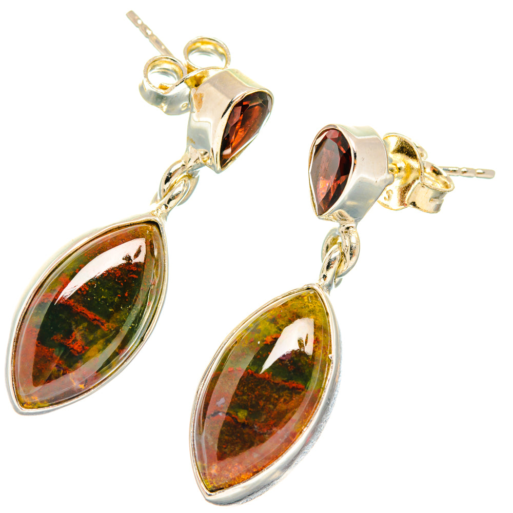 Bloodstone Earrings handcrafted by Anasilvercos - EARR427014 - Photo 2