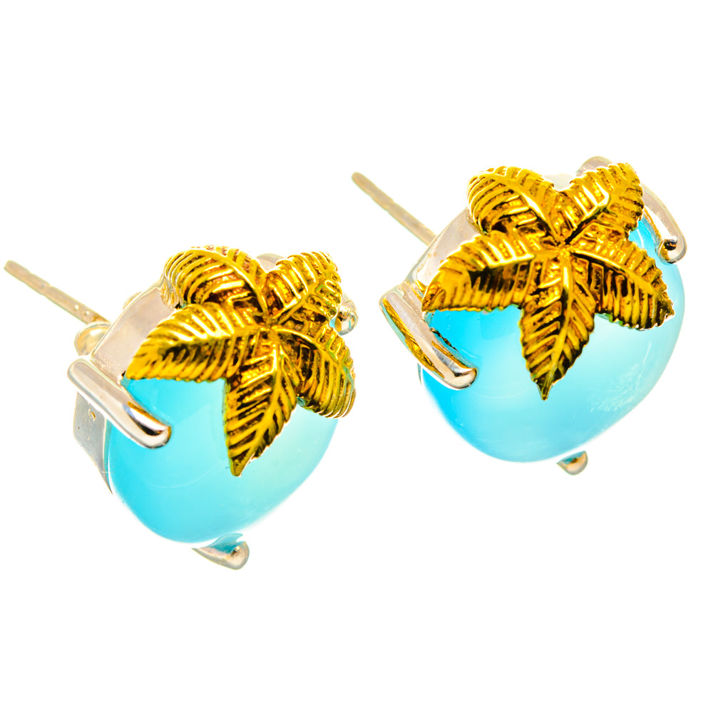 Aqua Chalcedony Earrings handcrafted by Anasilvercos - EARR427024 - Photo 2