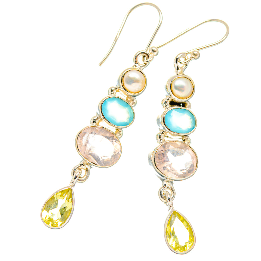 Rose Quartz Earrings handcrafted by Anasilvercos - EARR427036 - Photo 2