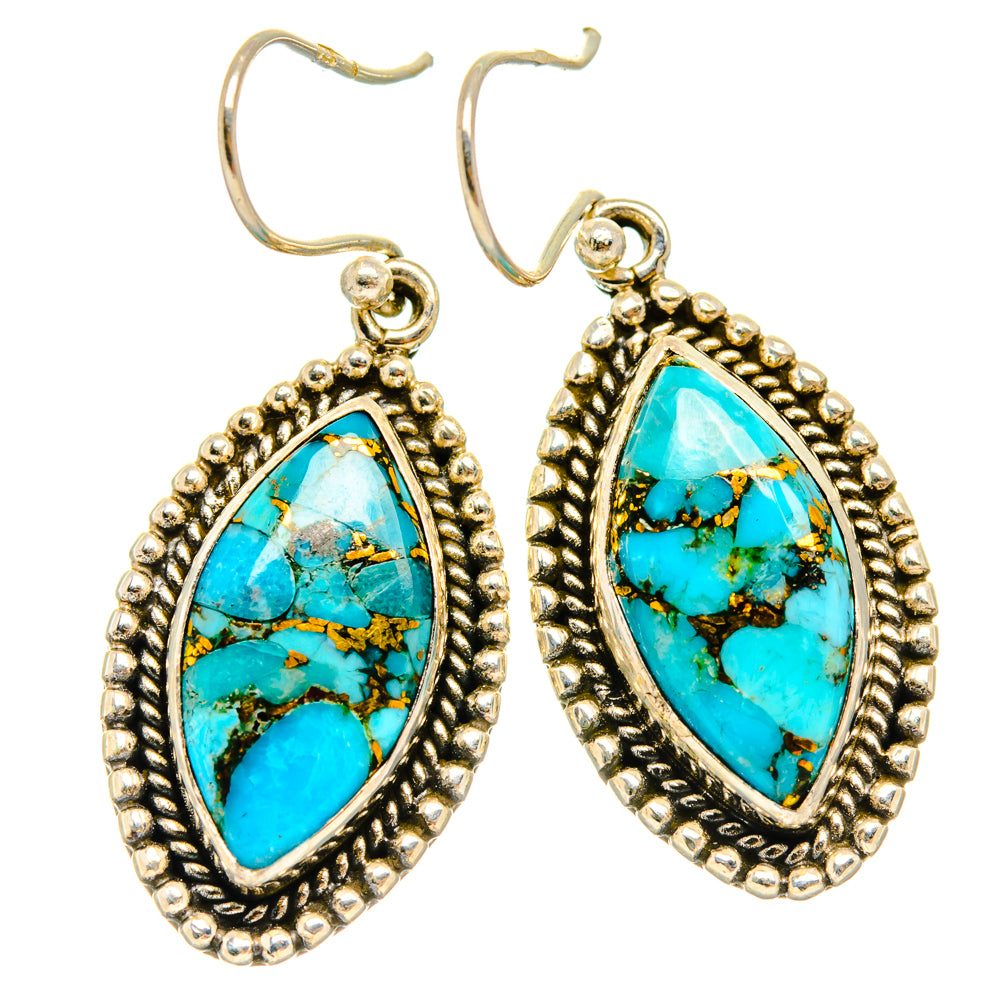 Blue Copper Composite Turquoise Earrings handcrafted by Anasilvercos - EARR427039 - Photo 2