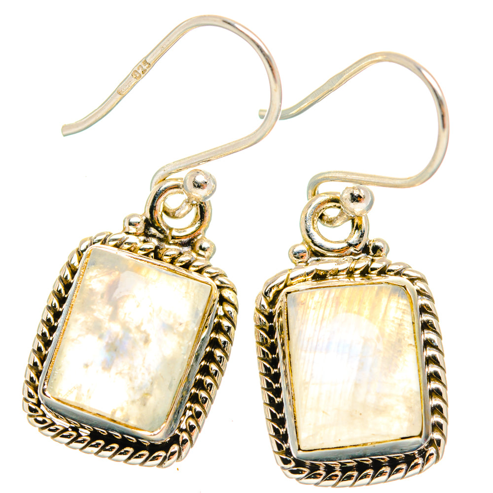 Rainbow Moonstone Earrings handcrafted by Anasilvercos - EARR427054 - Photo 2