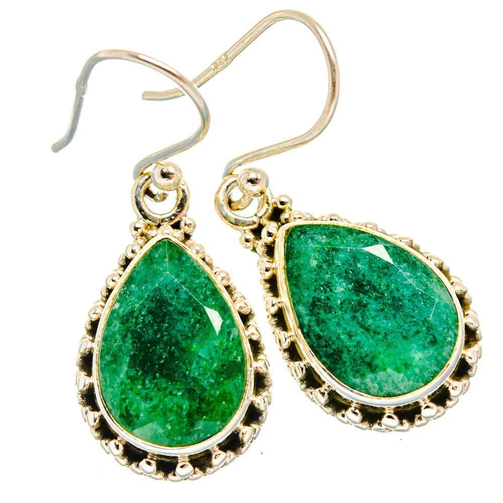 Green Sillimanite Earrings handcrafted by Anasilvercos - EARR427089 - Photo 2
