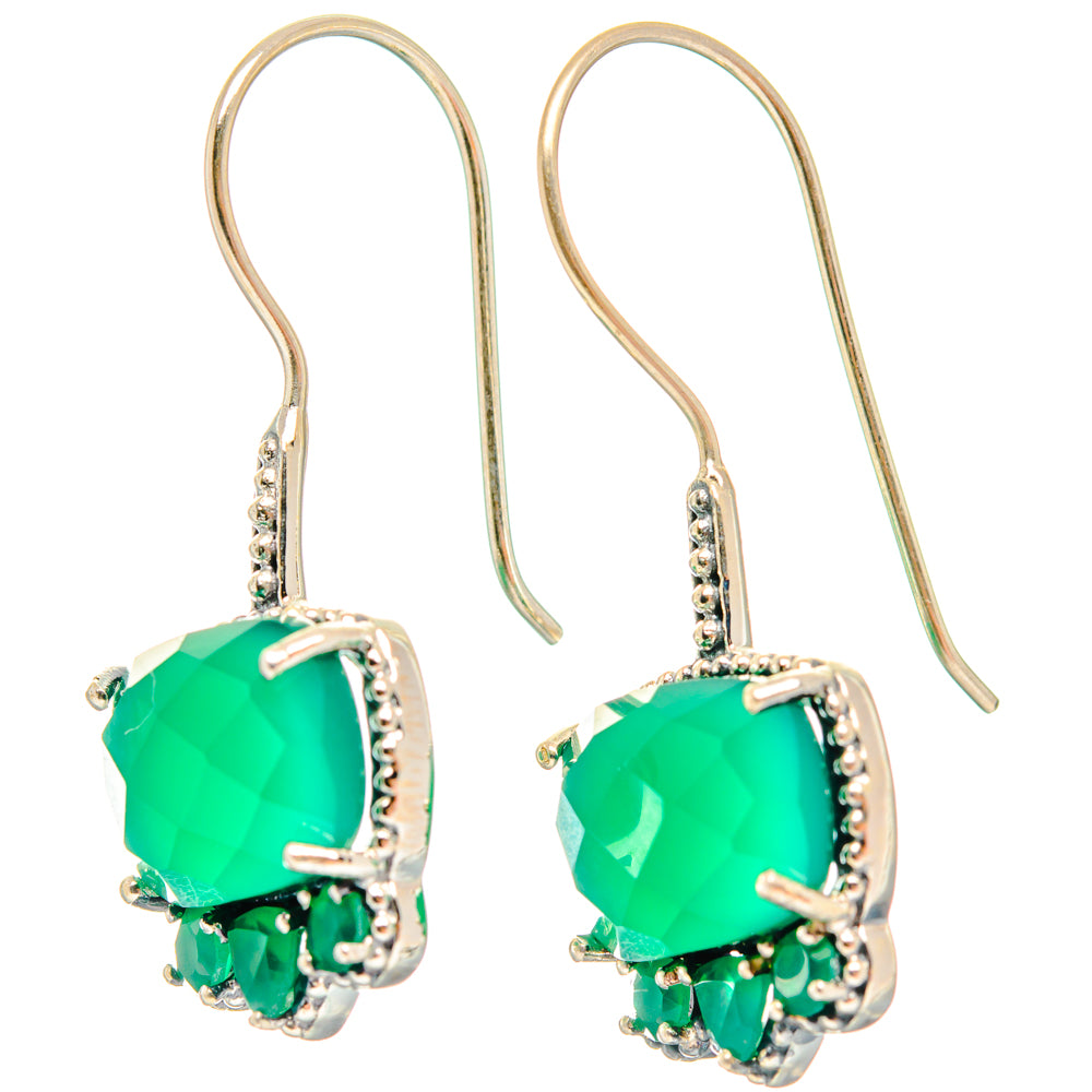 Green Onyx Earrings handcrafted by Anasilvercos - EARR427101 - Photo 2