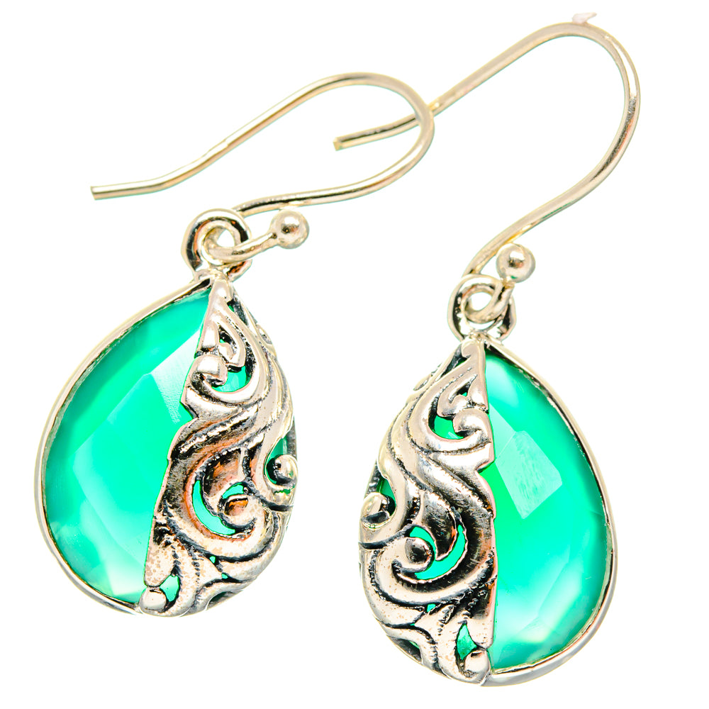 Green Onyx Earrings handcrafted by Anasilvercos - EARR427128 - Photo 2