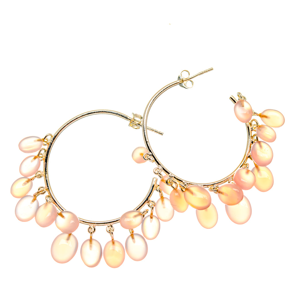 Rose Quartz Earrings handcrafted by Anasilvercos - EARR427139 - Photo 2